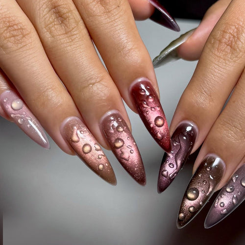 Artificial nails with trendy waterfall effect Bowlift