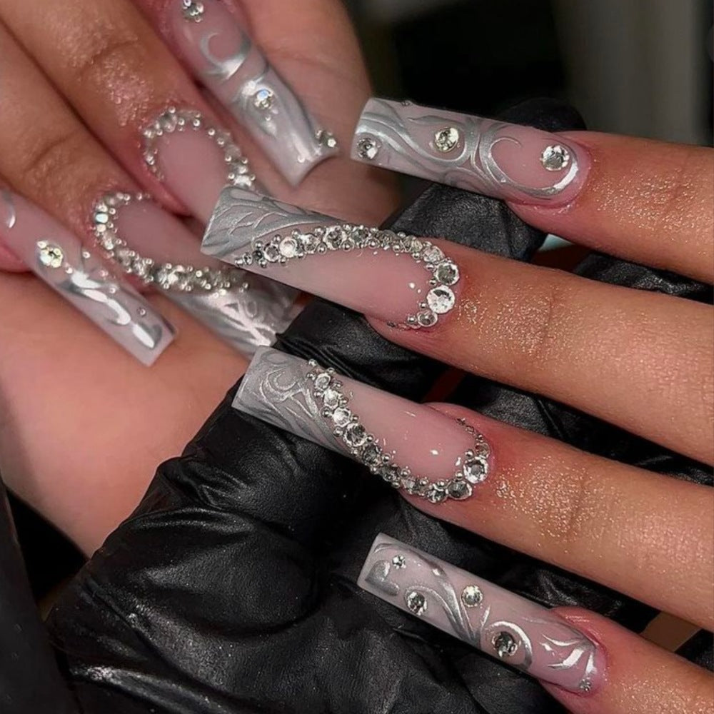 Rhinestone & Elegant Design Press-On Nails Bowlift