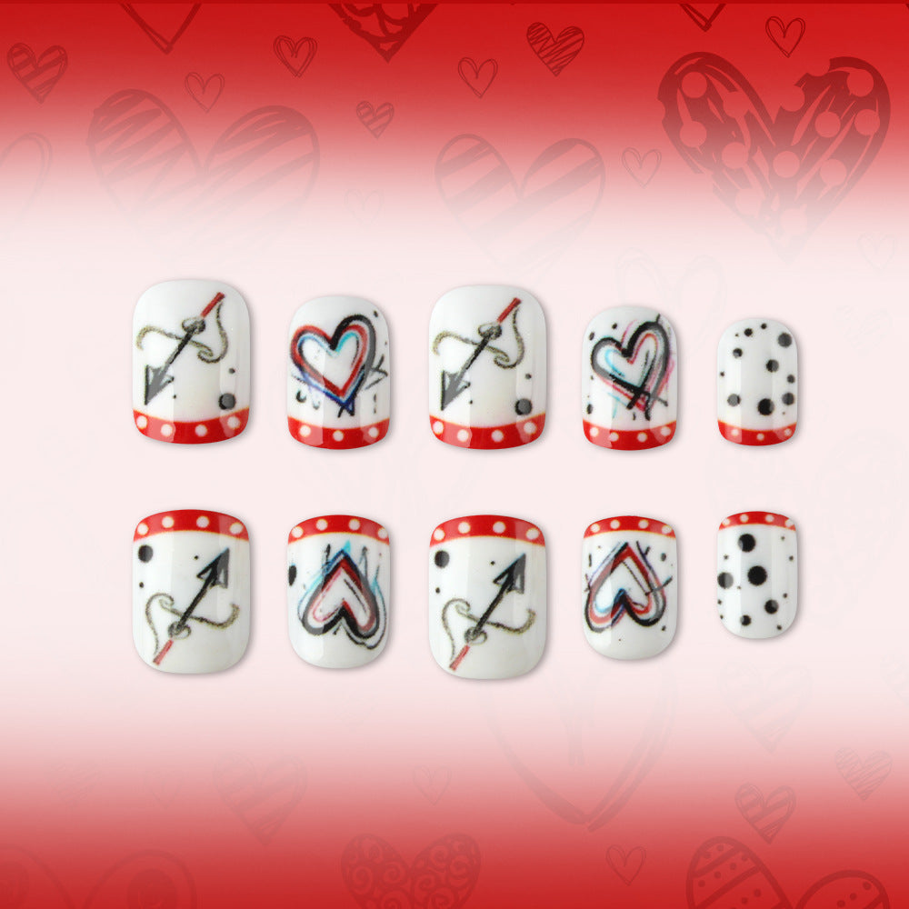 Artistic Heart-Themed Nail Art Bowlift