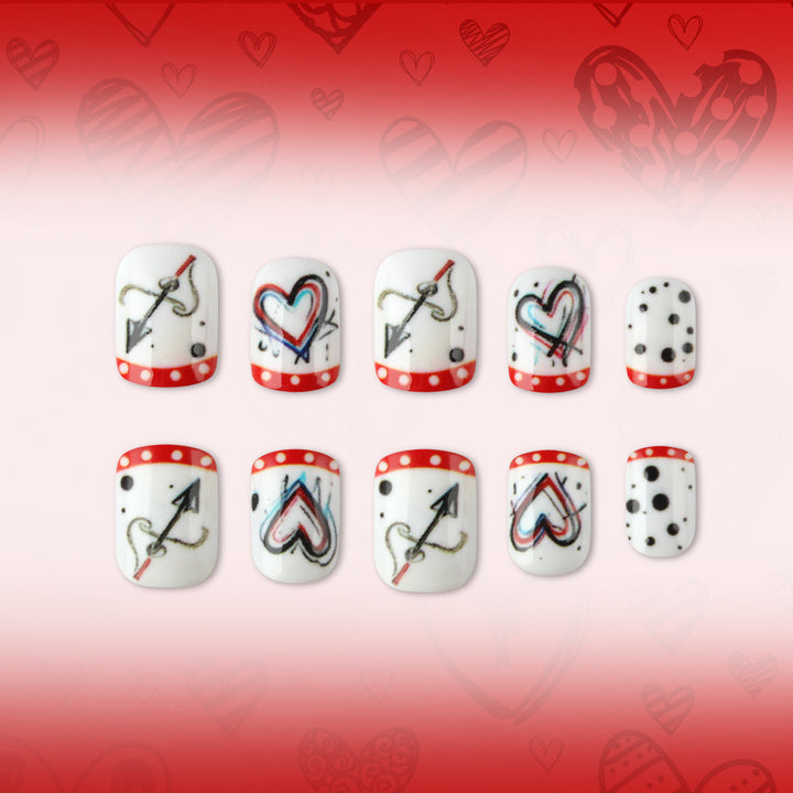 Artistic Heart-Themed Nail Art Bowlift