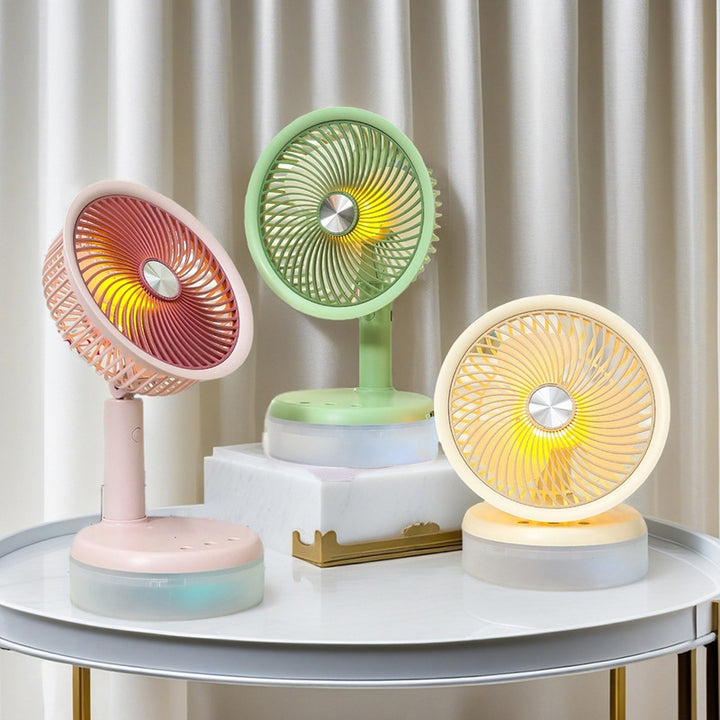 Women's Mini Table Fan with LED Lighting Bowlift