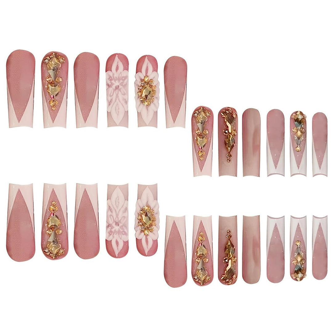 Luxury 3D Crystal-Embellished Nail Extensions Bowlift