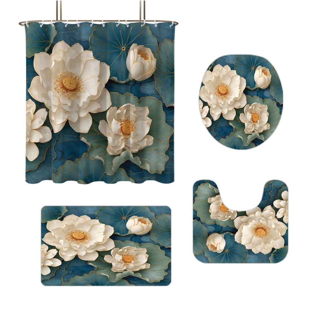 High-Definition Leopard-Themed Four-Piece Bathroom Set Bowlift