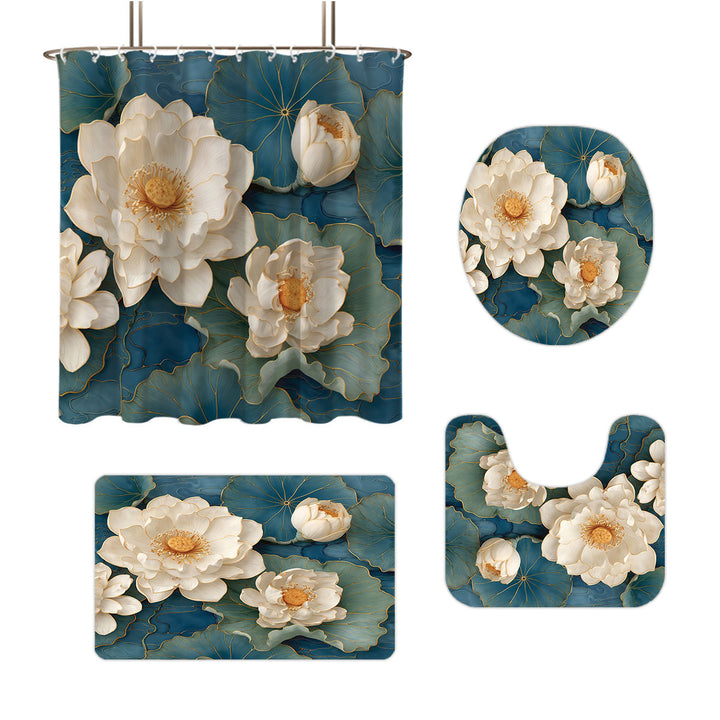 High-Definition Leopard-Themed Four-Piece Bathroom Set Bowlift