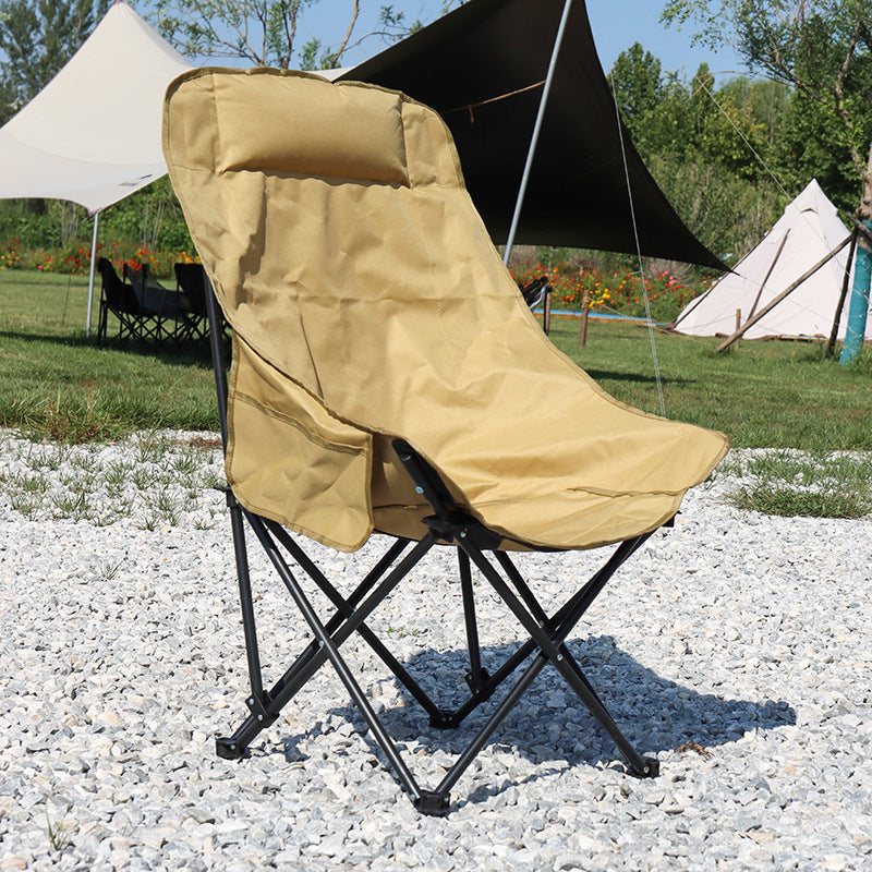 Comfortable Camping Chair with Ergonomic Backrest Bowlift