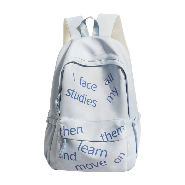 Backpack with Modern Lettering and Stylish Dots Bowlift