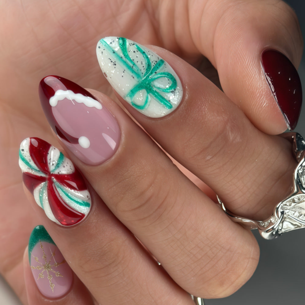 Artificial Christmas Art Nails Bowlift