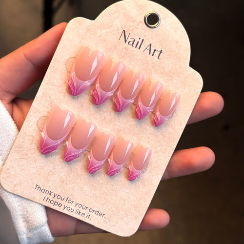 Elegant Artistic Floral Press-On Nail Set Bowlift