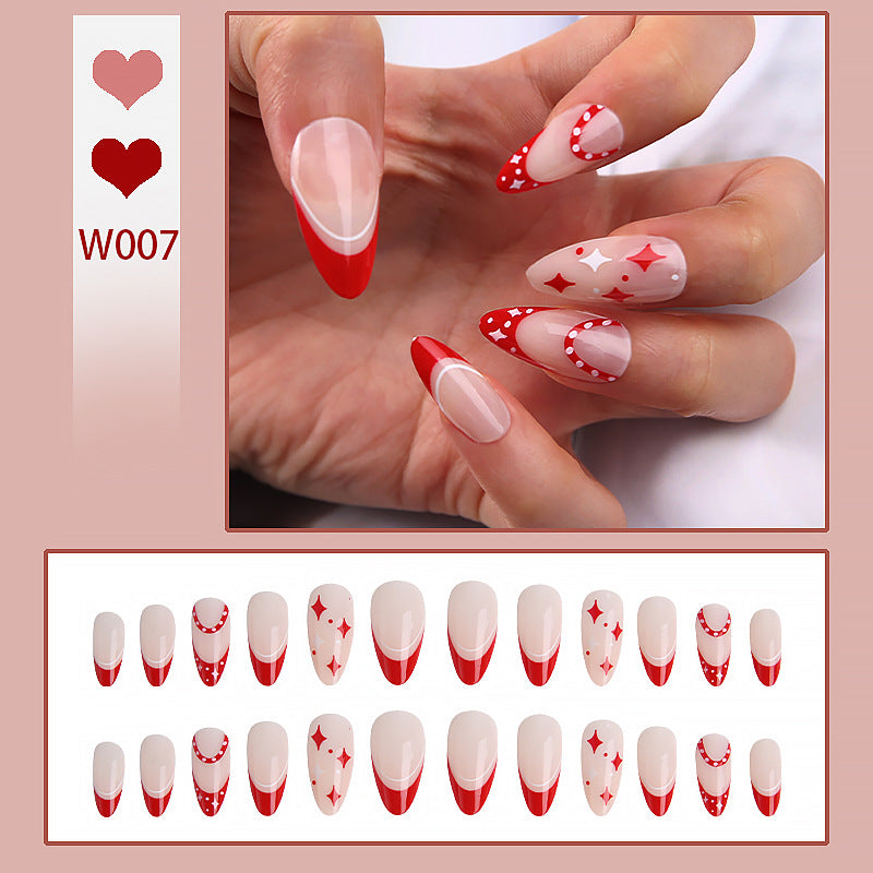 Artful Nail Tips with Heart Design Bowlift