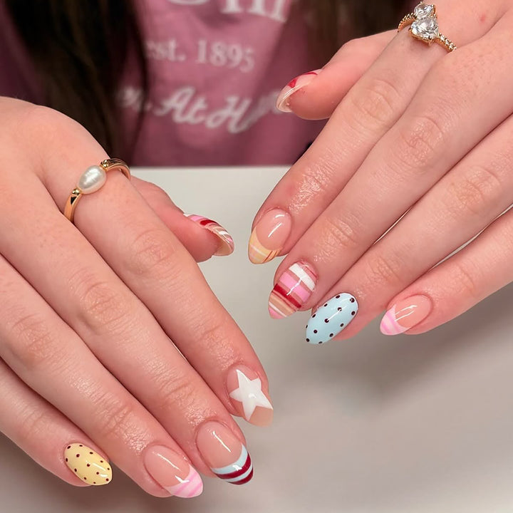 Artful Nail Art with Colorful Design Bowlift