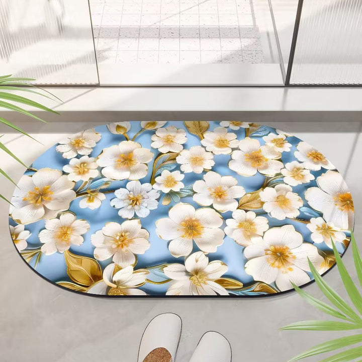 Floral Print Area Rug Bowlift