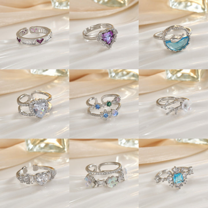 Double-Band Heart Halo Ring With Pavé Accents