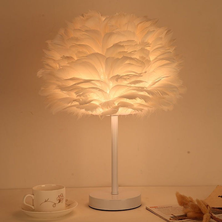 Feathered Decorative Table Lamp