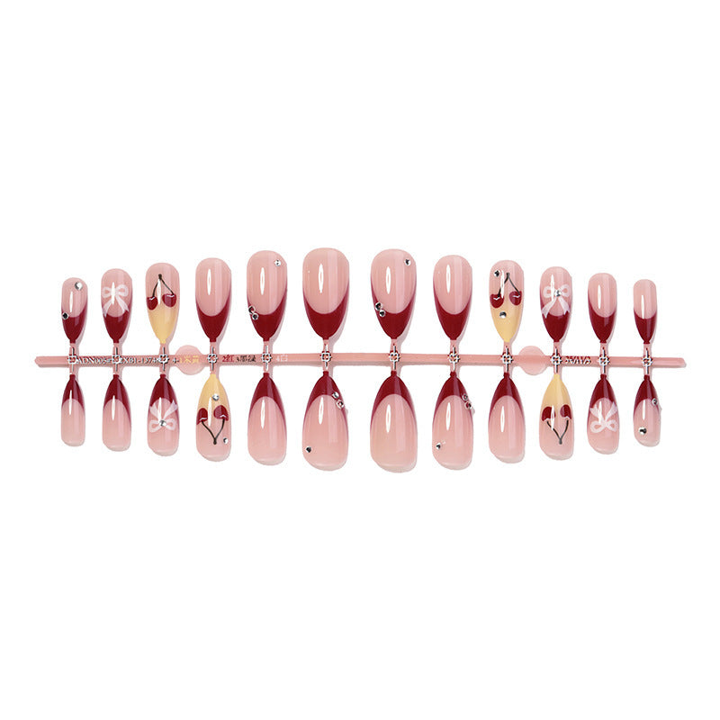 Designer Artificial Nail Set with Elegant Lace Design Bowlift