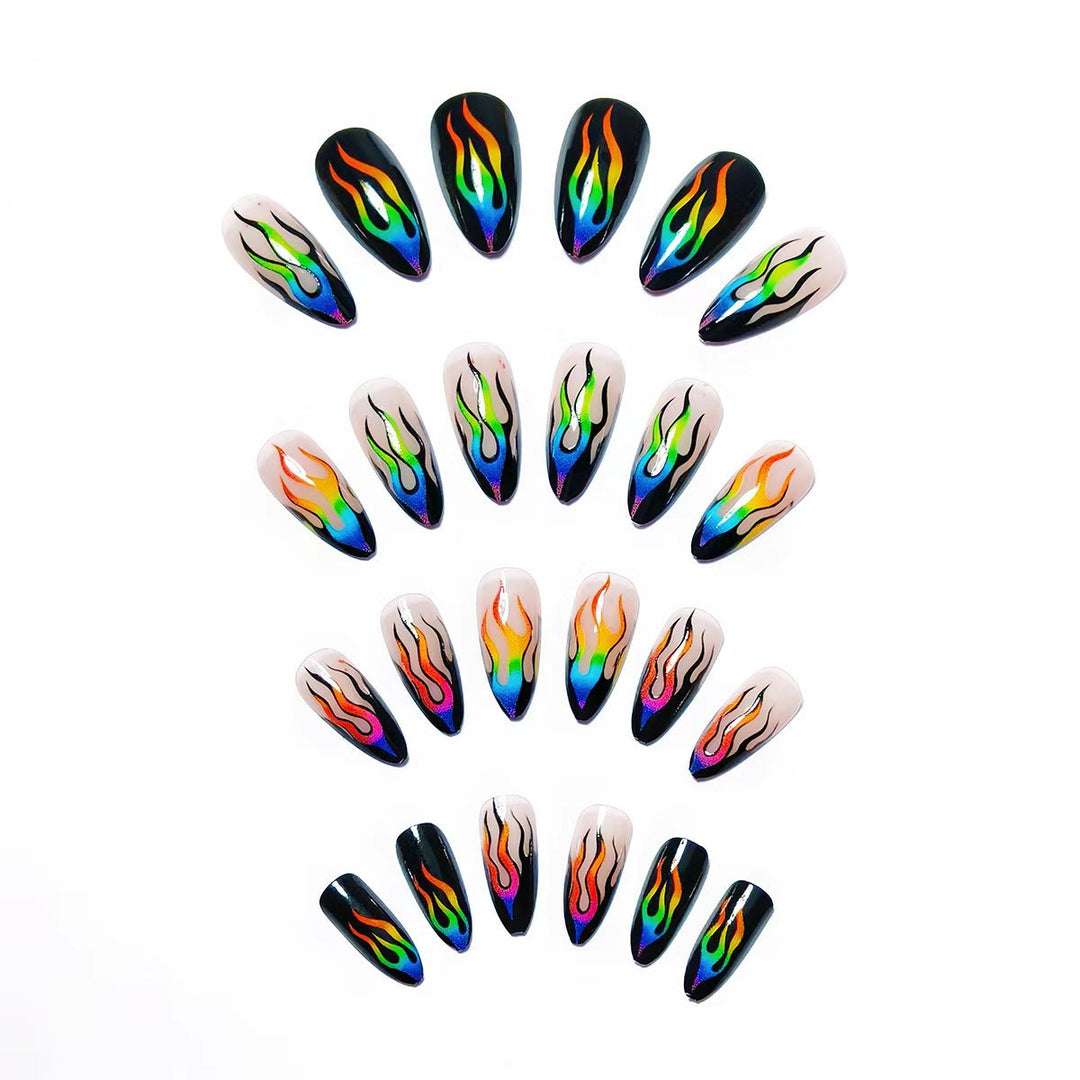 Creative Art Nails with Eye-Catching Flame Design Bowlift