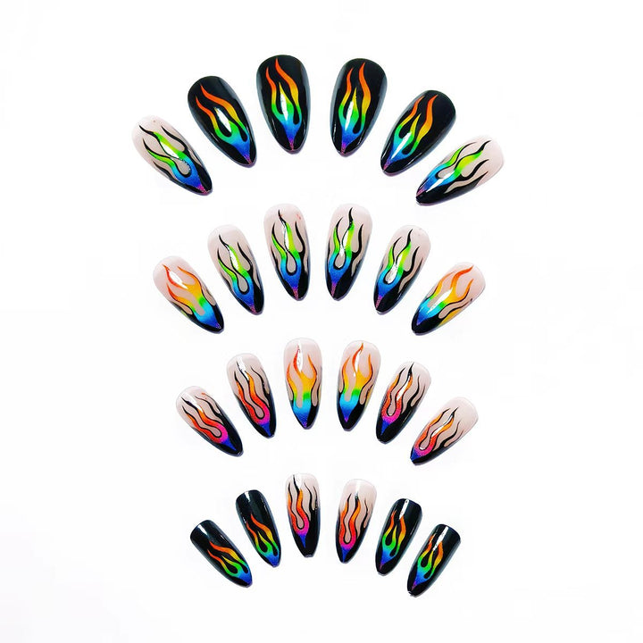 Artistic Flame Pattern Nail Art Bowlift