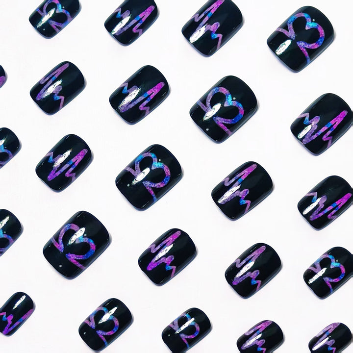 Heartbeat-Themed Nail Art Bowlift