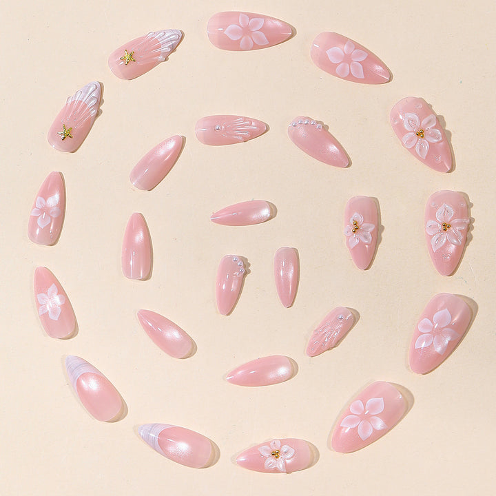 Artistic 3D Floral Nail Art Extensions Bowlift