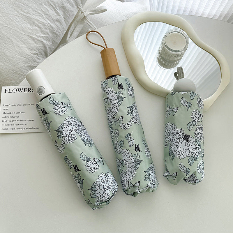 Women's Folding Umbrella with Innovative Floral Design Bowlift