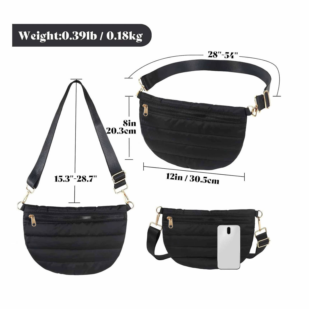 Women stylish shoulder bag with adjustable strap and multiple compartments Bowlift