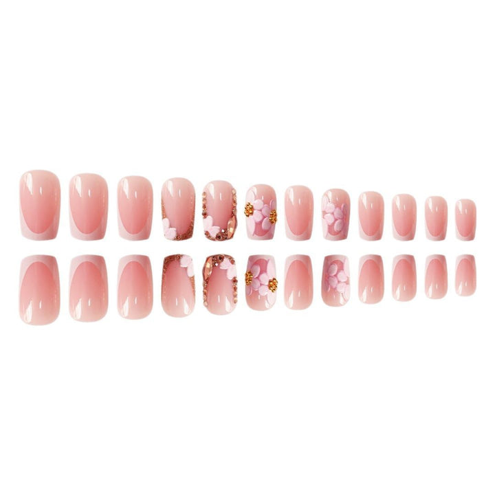 Chic Floral Press-On Nail Art Extensions Bowlift