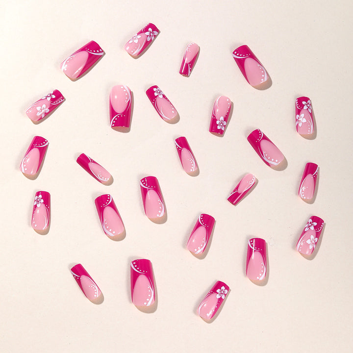 Decorative French Tip Acrylic Nail Art Bowlift