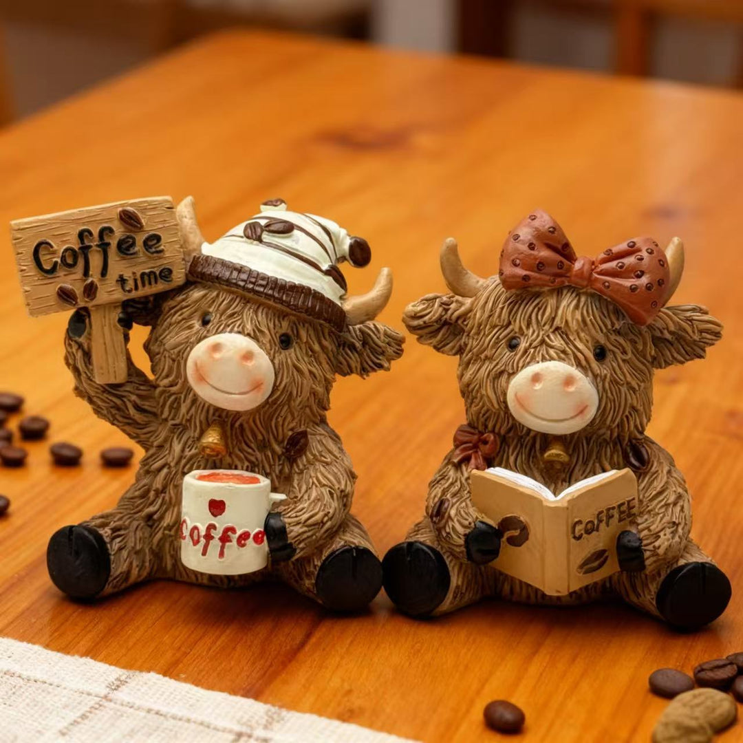 Decorative Highland Cattle Coffee Figure Bowlift