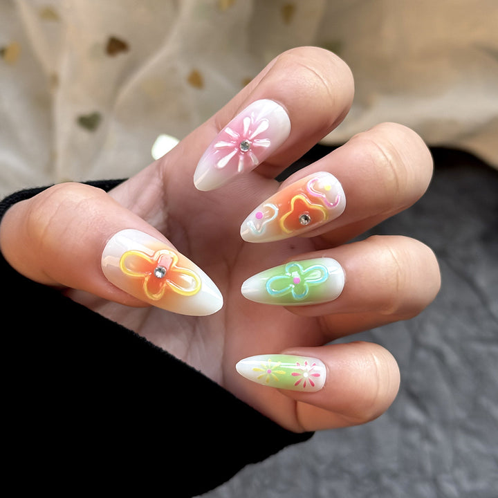 Artistic Floral Press-On Nails Kit Bowlift