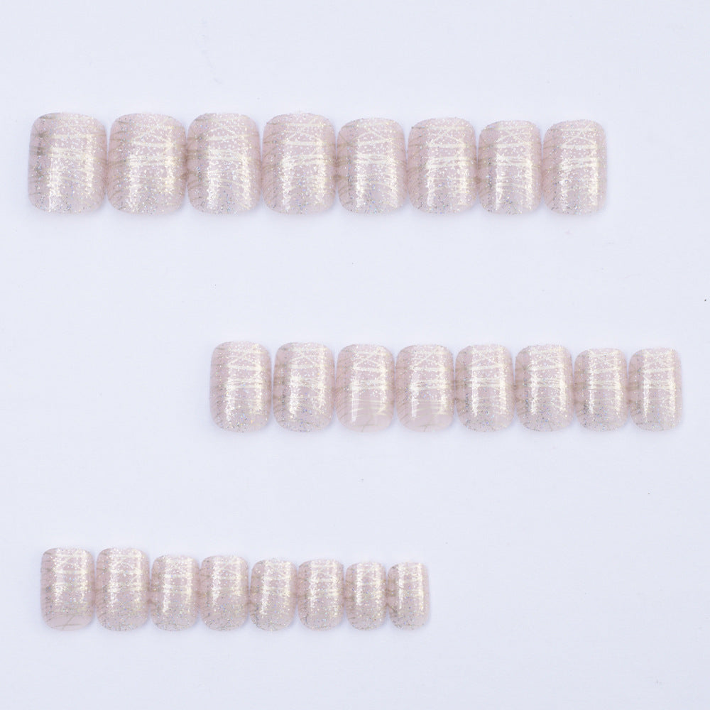 Artificial nails with elegant glitter design Bowlift