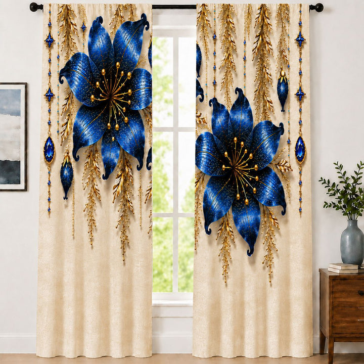 Floral Patterned Window Curtains