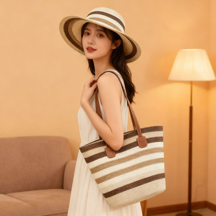 Beach bag with colorful stripes Bowlift