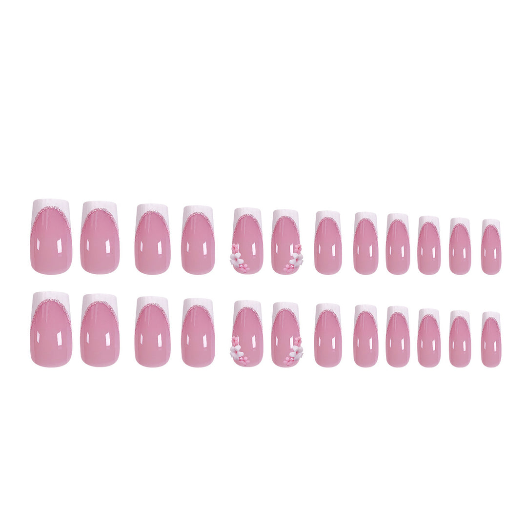 Elegant artificial nails with floral design Bowlift