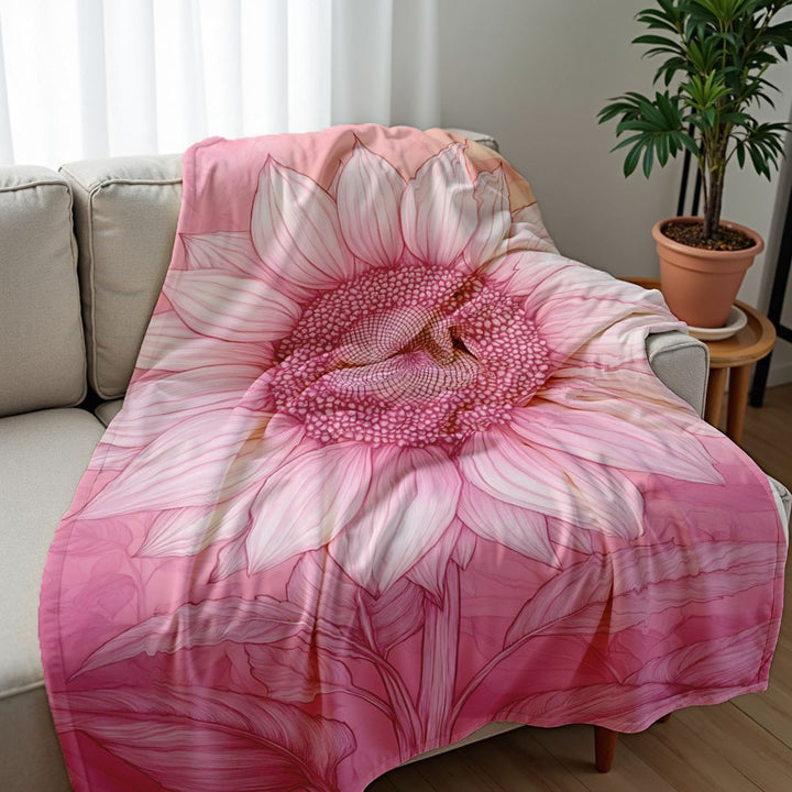 Artistic Floral Design Throw Blanket