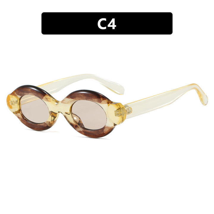 Women's sunglasses in trendy retro design with oval lenses Bowlift