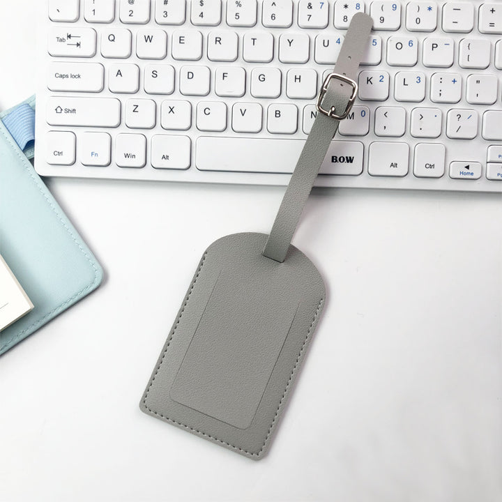 Premium Leather Luggage Tag with Adjustable Strap and ID Window Bowlift