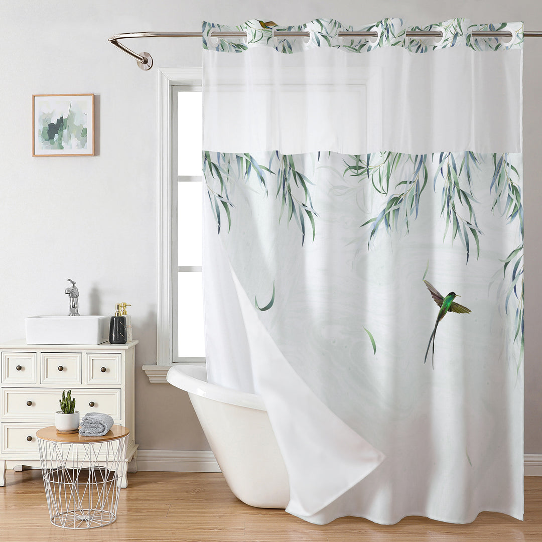 Floral Butterfly Shower Curtain Bowlift
