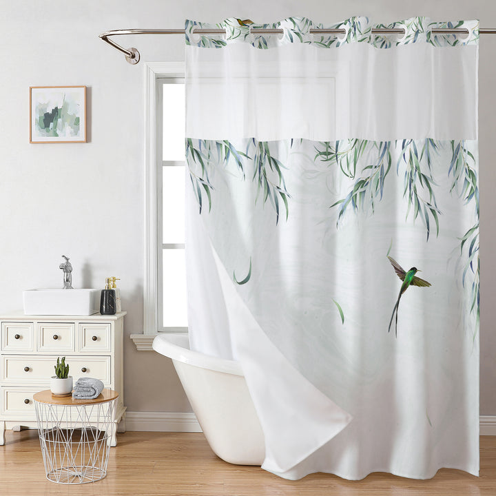 Floral Butterfly Shower Curtain Bowlift