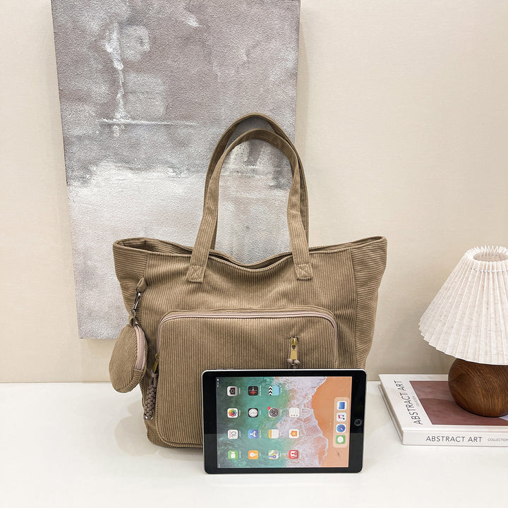WoSpacious Multi-Pocket Canvas Tote Bag Bowlift