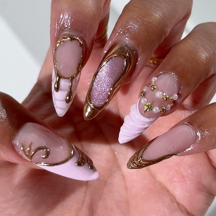 Decorative Press-On Nail Art with Unique Sculpted Designs Bowlift