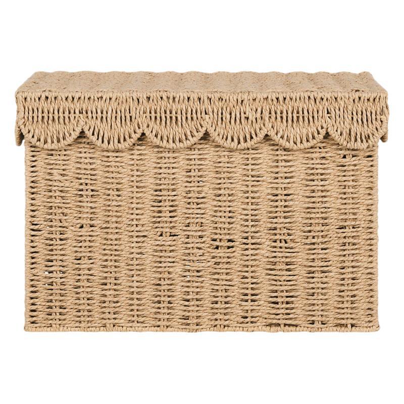 Decorative Woven Storage Chest with Lid Bowlift