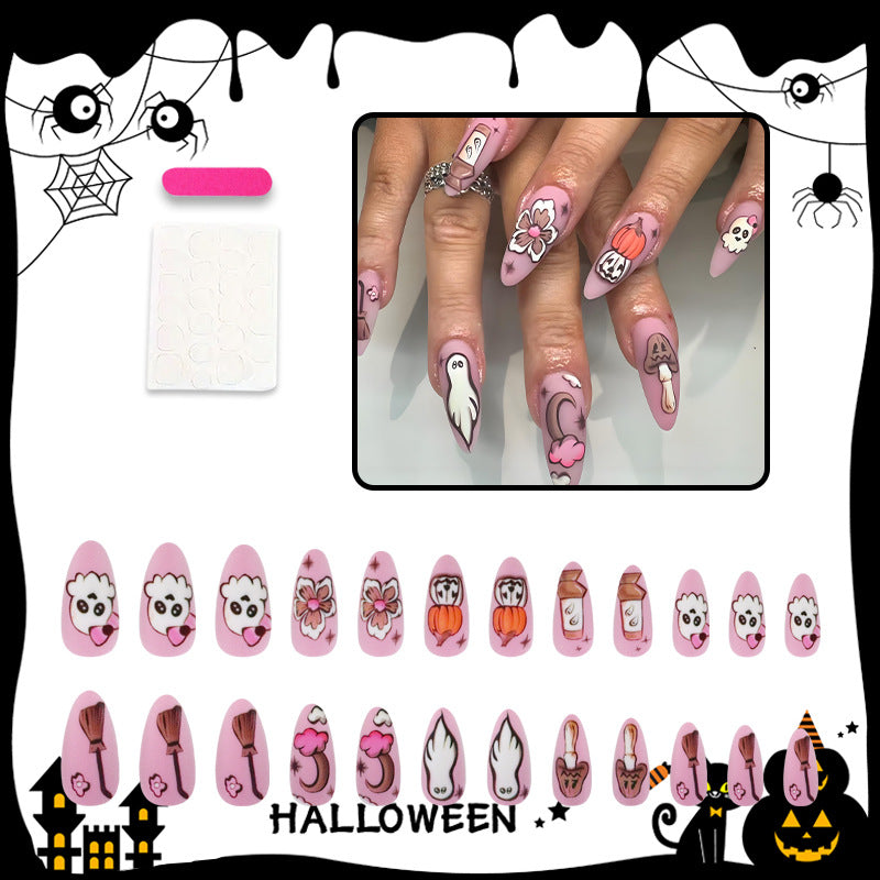 Artificial Nail Set with Playful Halloween Designs Bowlift