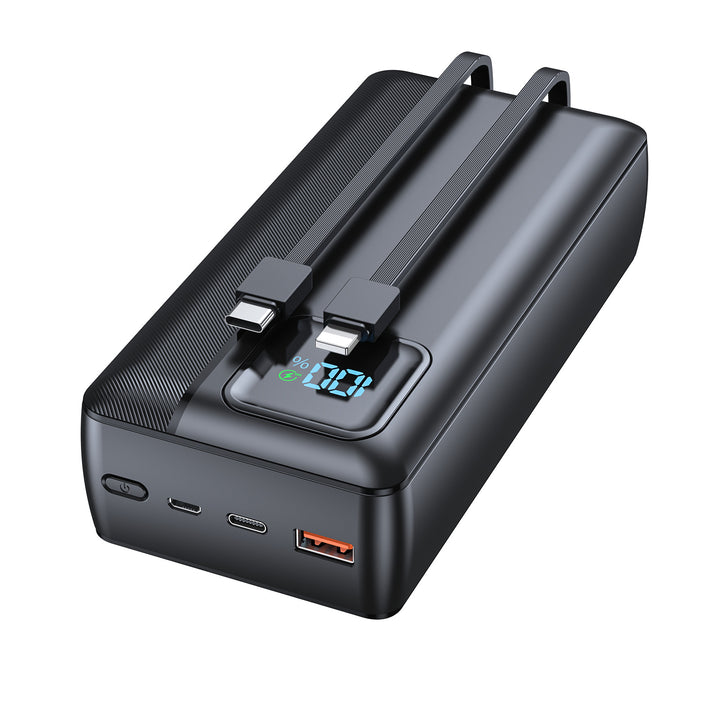 Powerbank with Integrated Charging Cables and Digital Display Bowlift