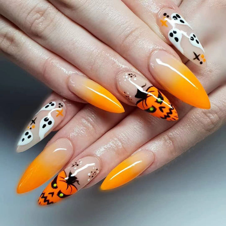 Artful Nail Art in Halloween Design Bowlift