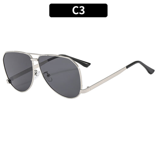 Aviator-Style Shield Sunglasses
