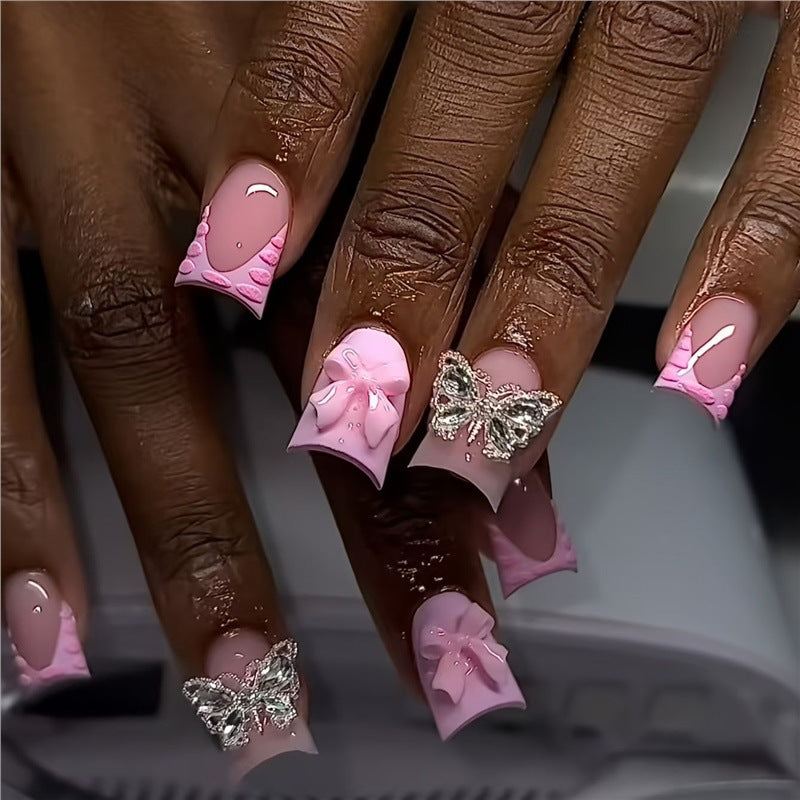 Playful Floral Design Press-On Nail Extensions Bowlift
