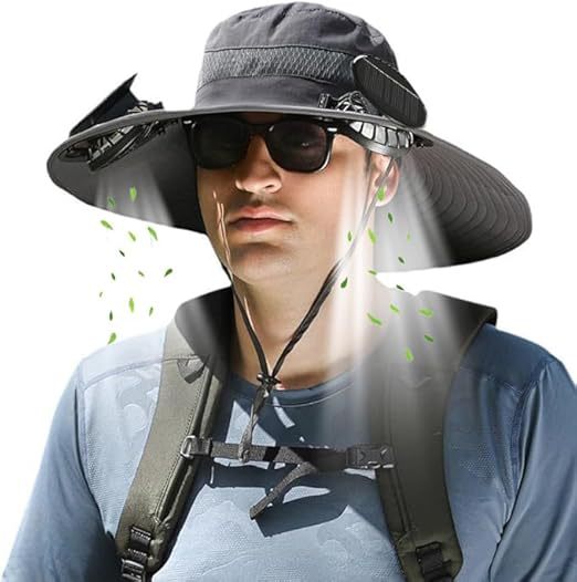 Outdoor sun hat with wide brim, integrated ventilation, UV protection, and chin strap Bowlift