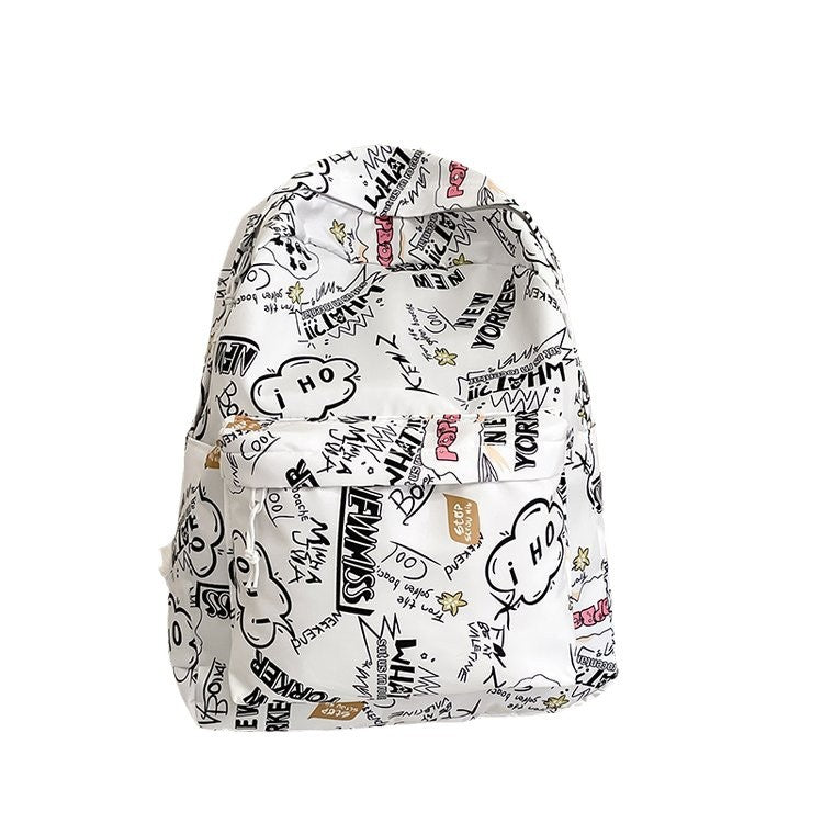 Backpack with Creative Graffiti Design Bowlift