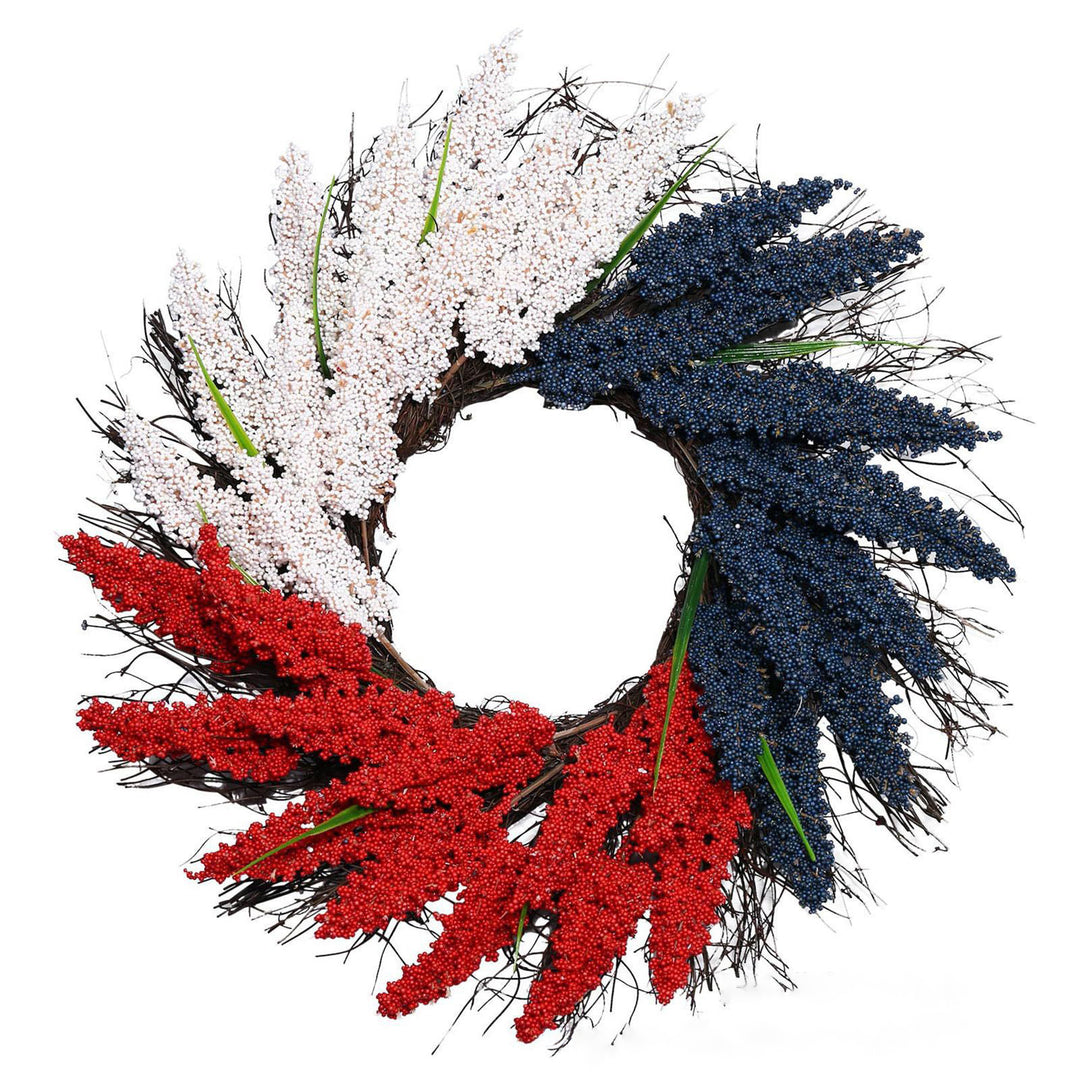 Unisex hanging floral swag with large bow and artificial berry branches Bowlift