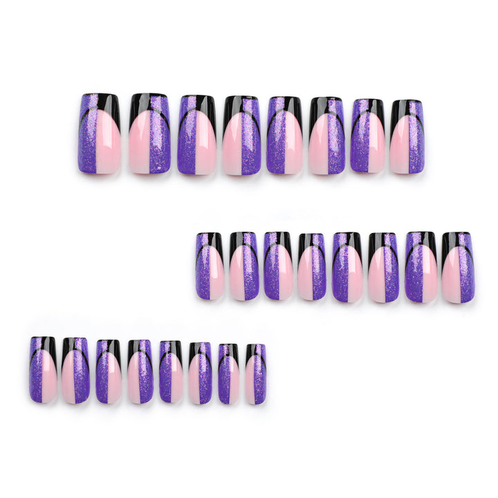 Artful nail extensions with glamorous color gradient and glitter details Bowlift