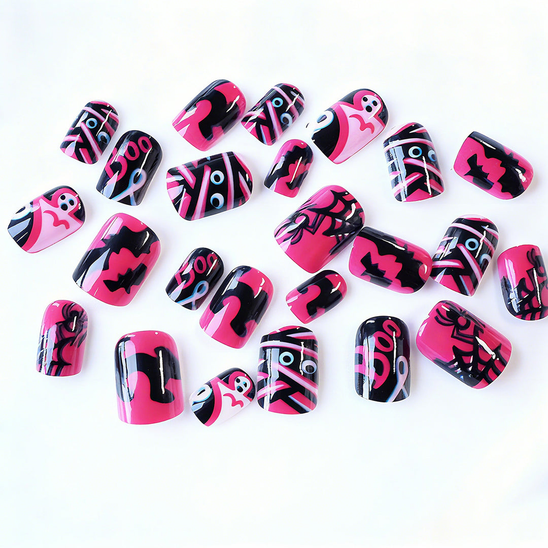 Acrylic nail set with Halloween motif and creative designs Bowlift